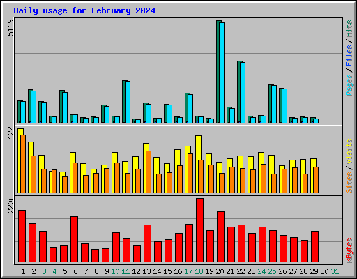 Daily usage for February 2024