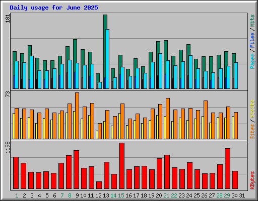 Daily usage for June 2025