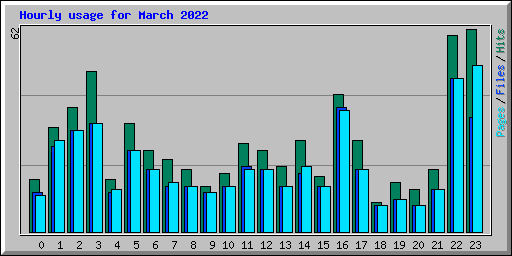 Hourly usage for March 2022