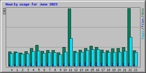 Hourly usage for June 2023