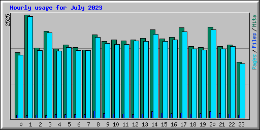 Hourly usage for July 2023