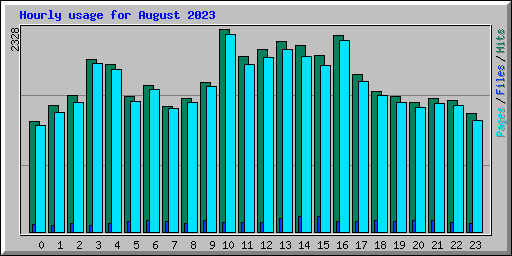 Hourly usage for August 2023