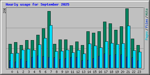 Hourly usage for September 2025