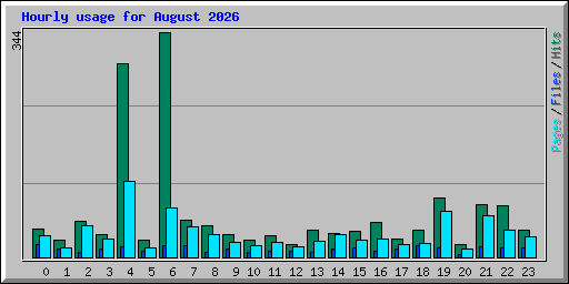 Hourly usage for August 2026